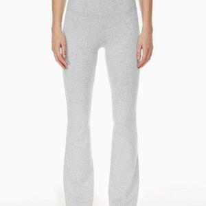 TNA Gray Flare Pants with High-Rise Waistband